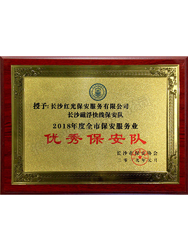 2018年度全市保安服務(wù)業(yè)優(yōu)秀保安隊(duì)(長沙磁浮快線保安隊(duì)) 2018年度全市保安服務(wù)業(yè)優(yōu)秀保安隊(duì)(長沙磁浮快線保安隊(duì))