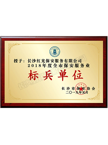 2018年度全市保安服務業標兵單位